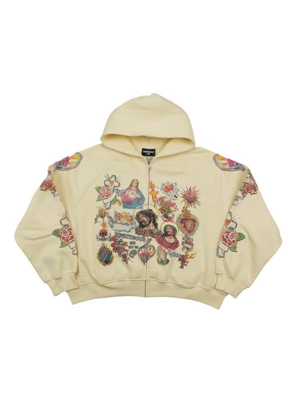 WE ARE RIGHTEOUS ZIP UP / CREAM