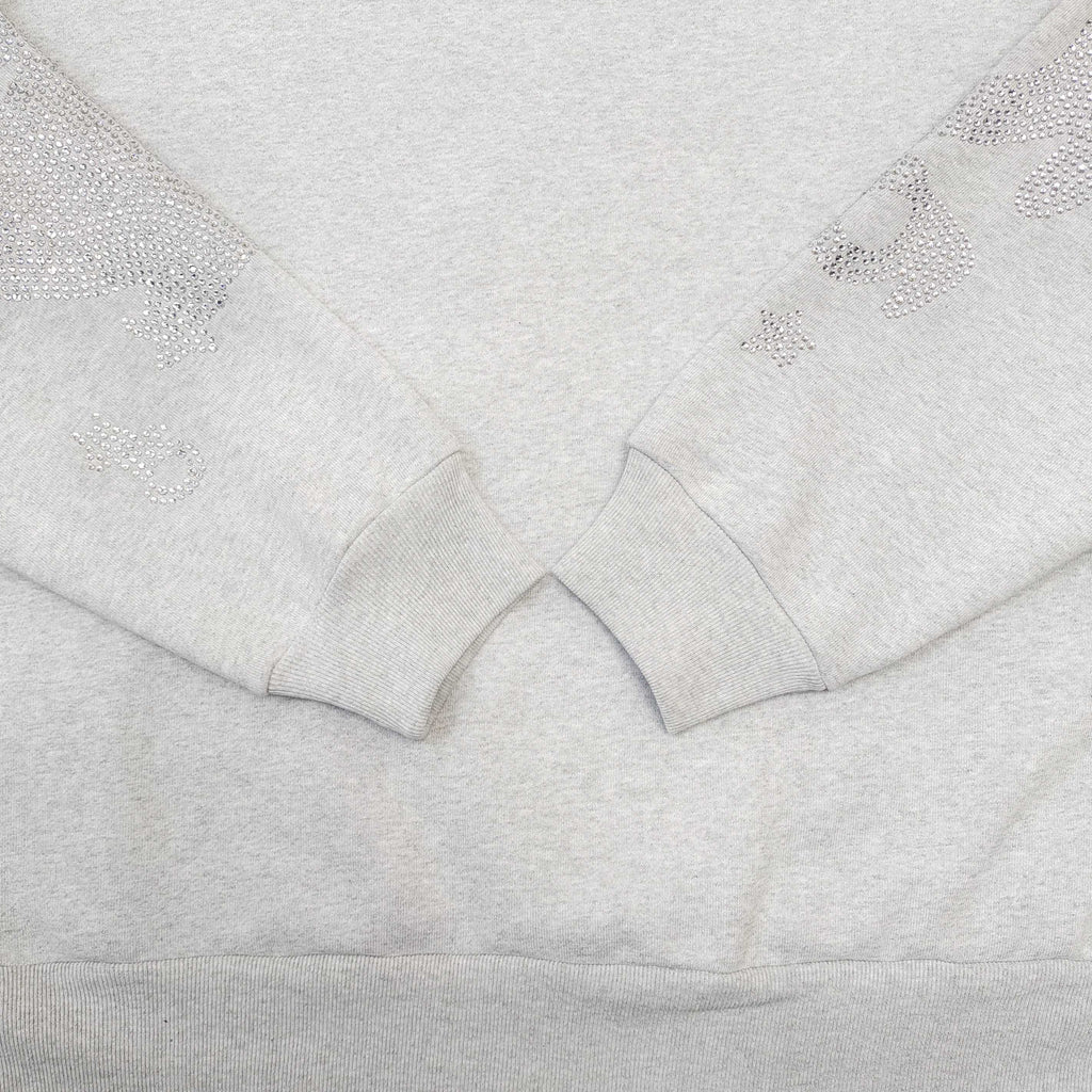 SP5DER RHINESTONES LOGO HOODIE / GRAY