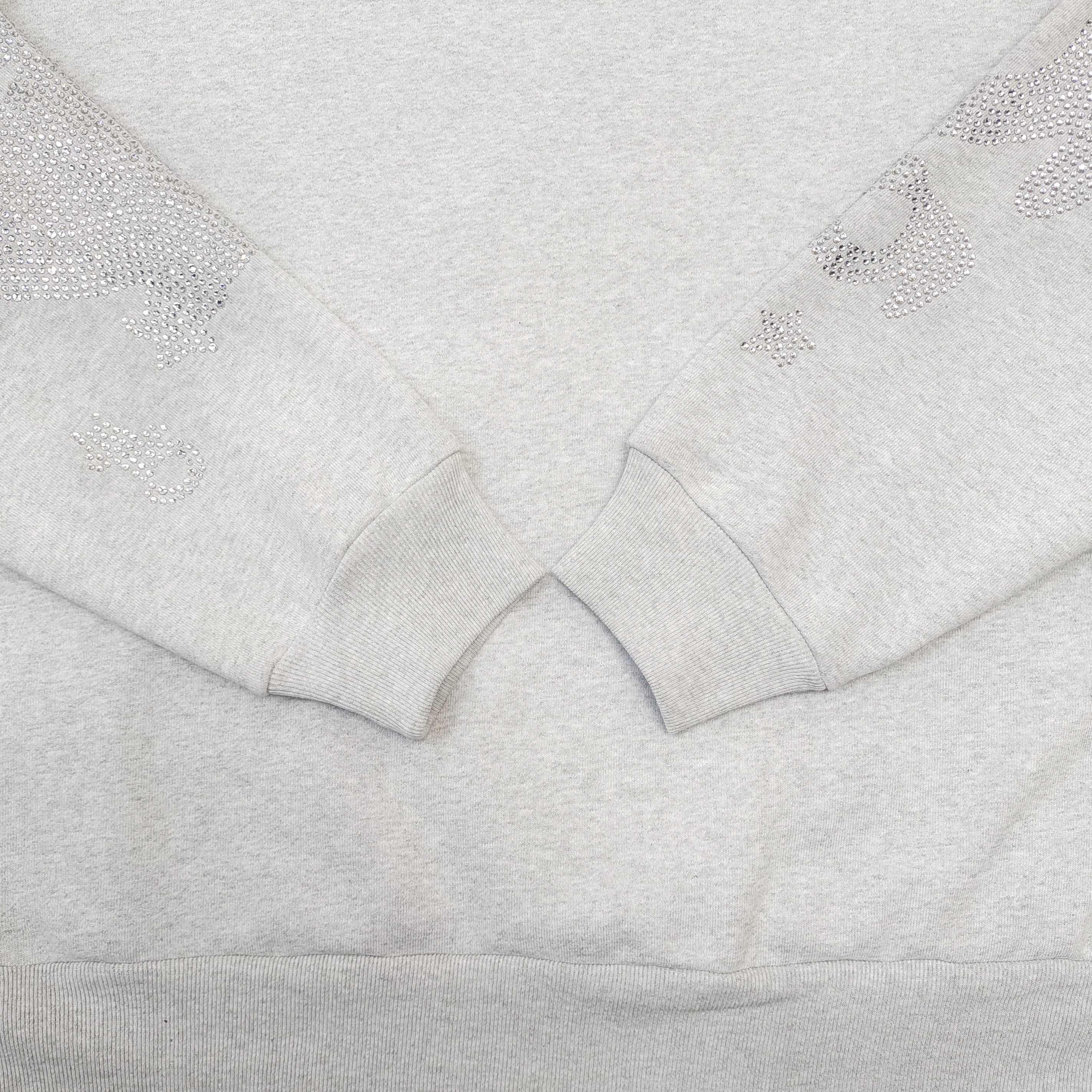 SP5DER RHINESTONES LOGO HOODIE / GRAY