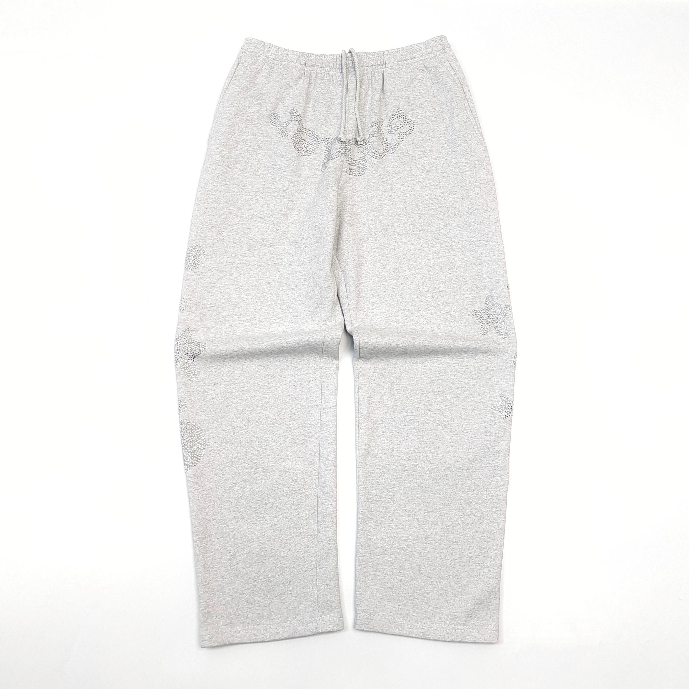SP5DER RHINESTONES LOGO / SWEATPANTS / GRAY