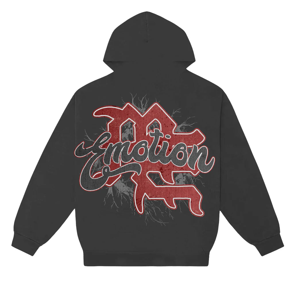 MIXED EMOTION GREY BLINDED HOODIE