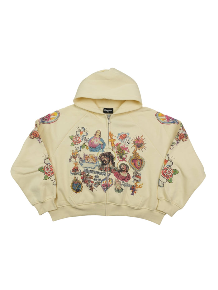 WE ARE RIGHTEOUS ZIP UP / CREAM