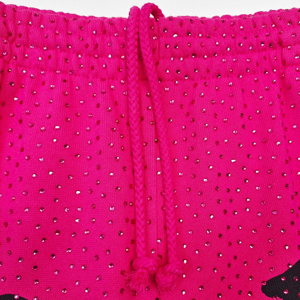 SP5DER RHINESTONES SWEATPANTS PINK
