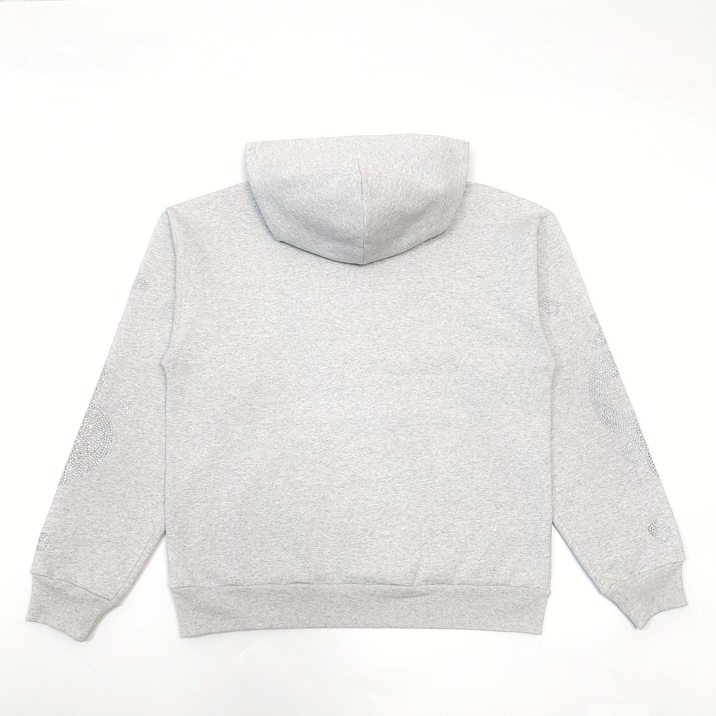 SP5DER RHINESTONES LOGO HOODIE / GRAY