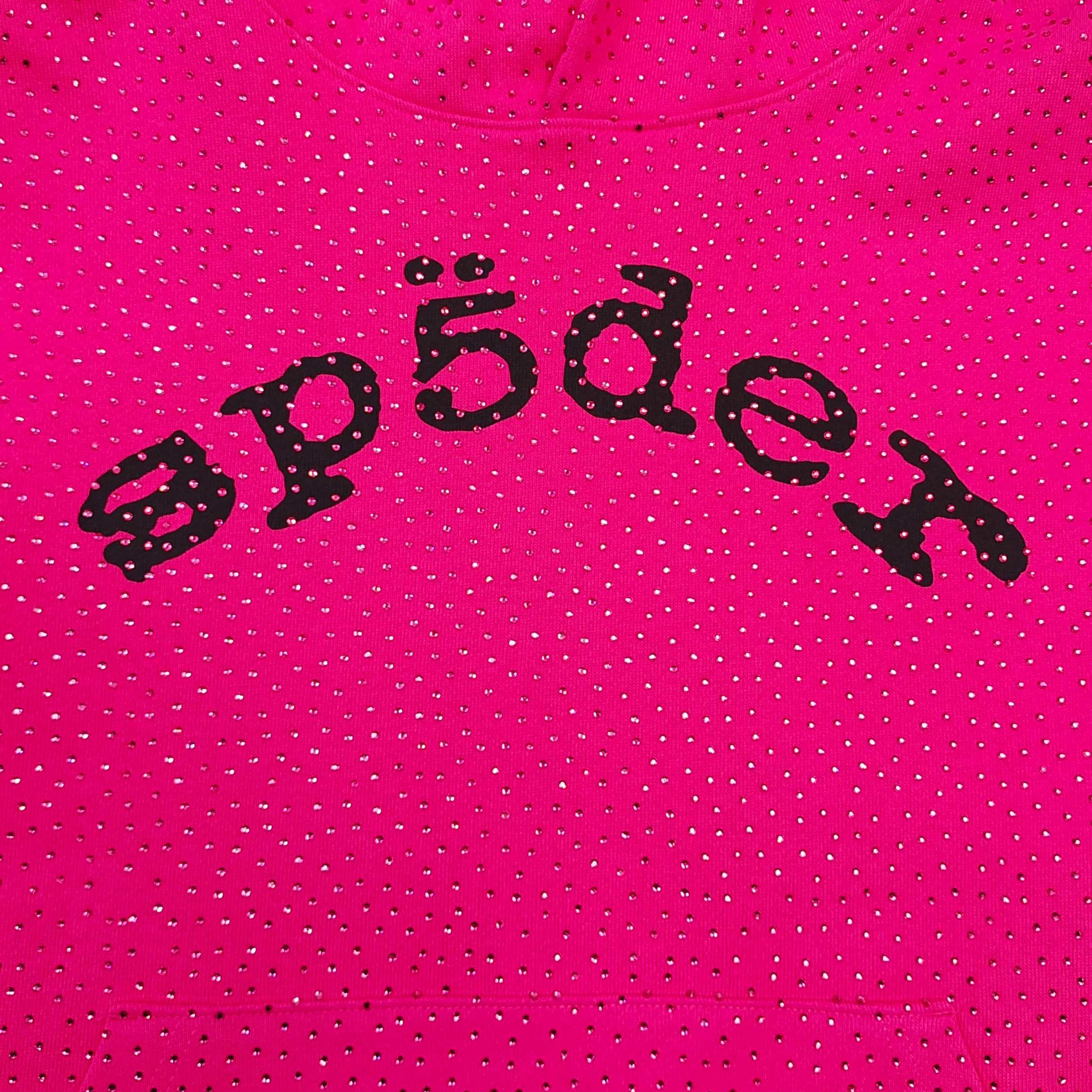 SP5DER RHINESTONES HOODIE PINK