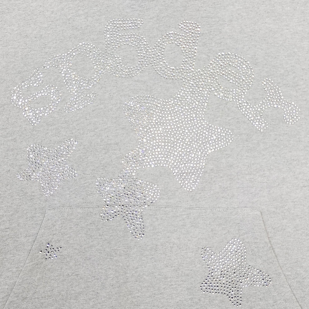 SP5DER RHINESTONES LOGO HOODIE / GRAY