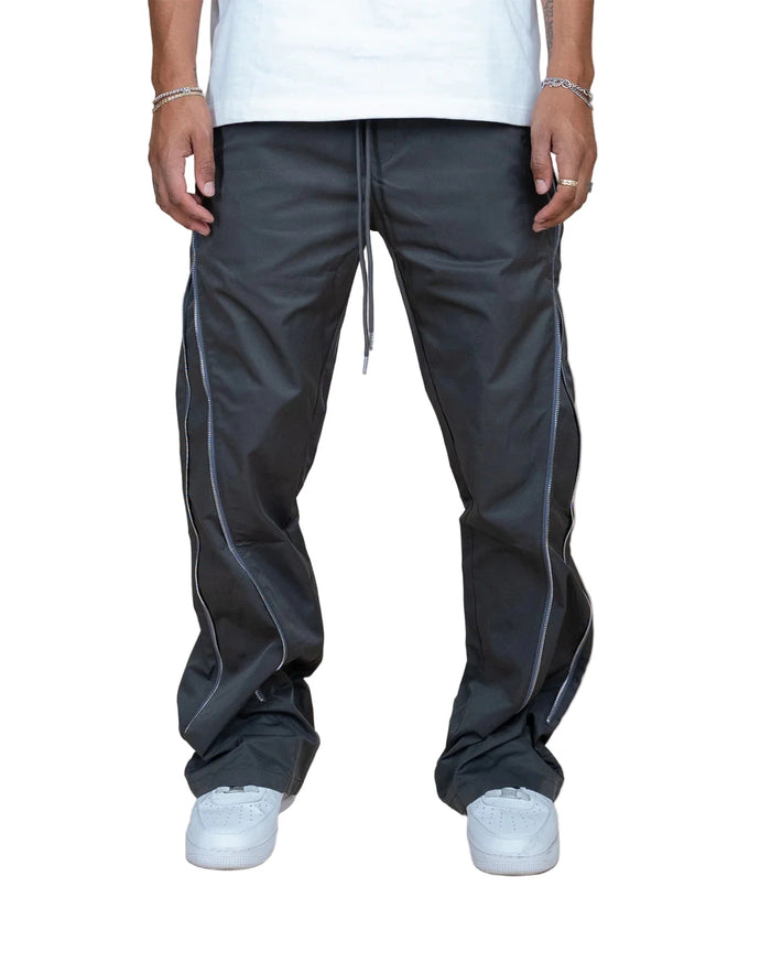 NYLON ZIP FLARE PANTS