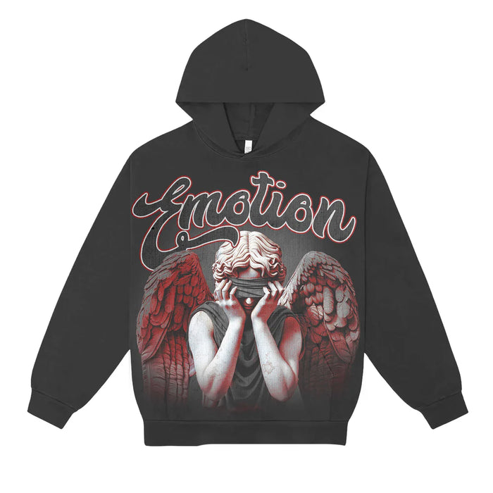 MIXED EMOTION GREY BLINDED HOODIE