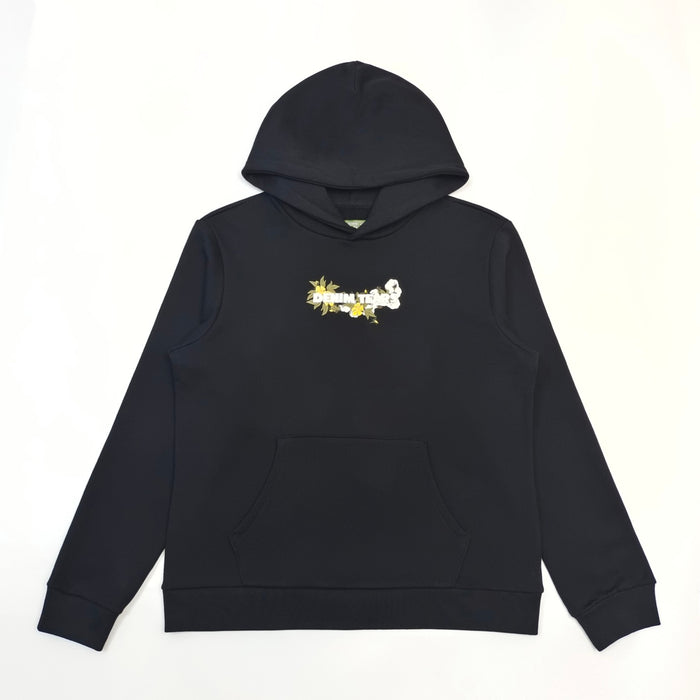 Denim Tears / Embroided Floral Logo Hoodie / Black