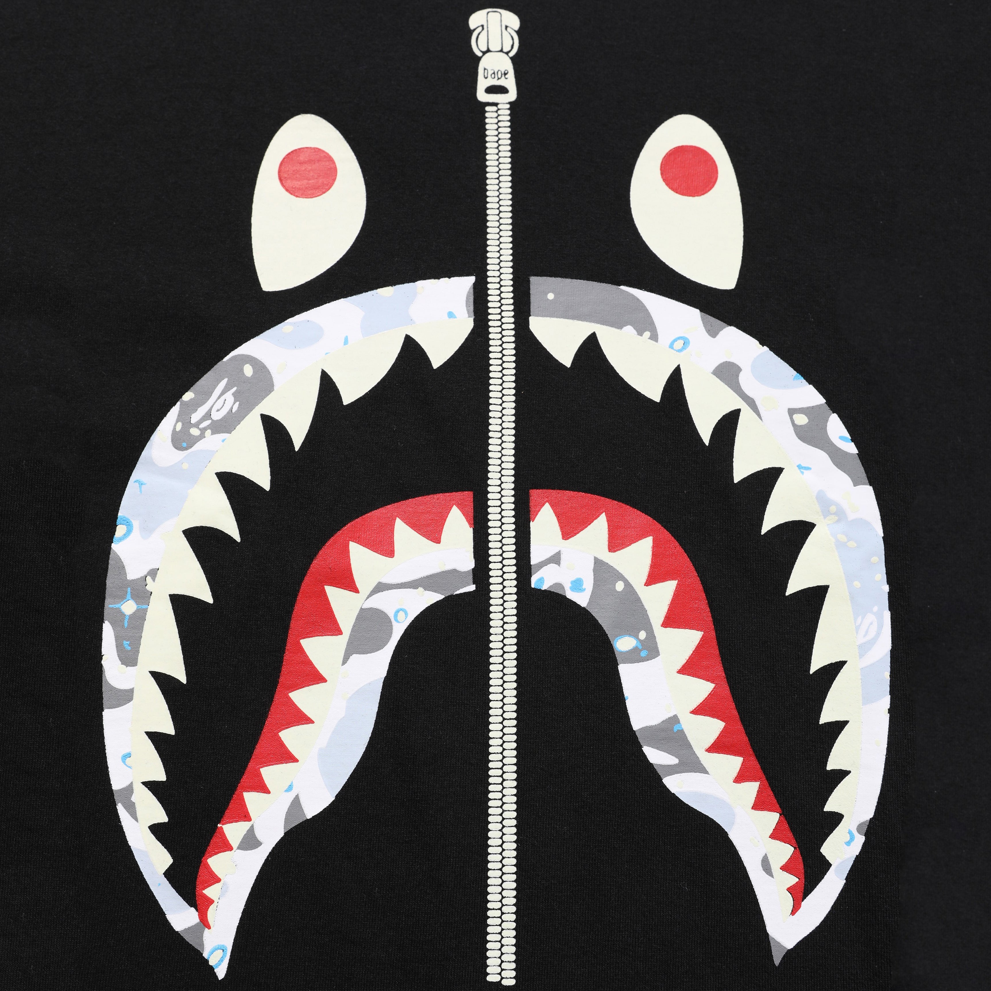 BAPE GLOW IN THE DARK  “SHARK HEAD” TEE (ONLINE EXCLUSIVE)