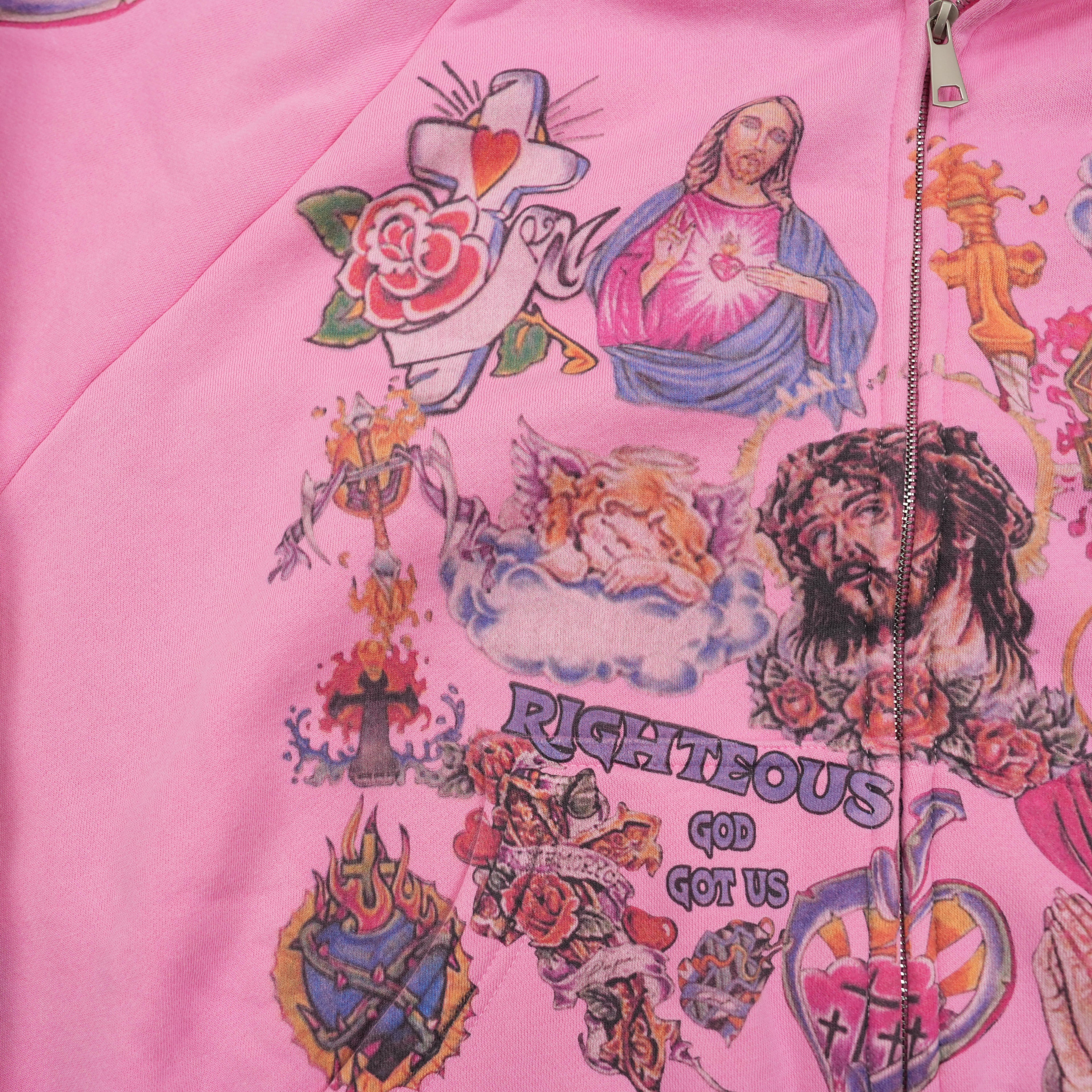 WE ARE RIGHTEOUS ZIP UP / PINK