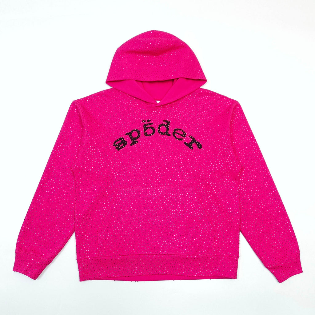 SP5DER RHINESTONES HOODIE PINK
