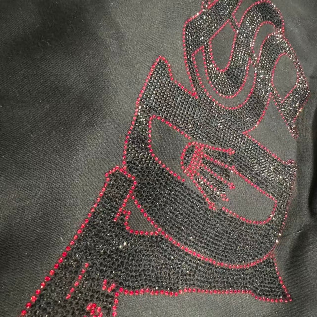SDL RHINESTONES HOODIE / RED