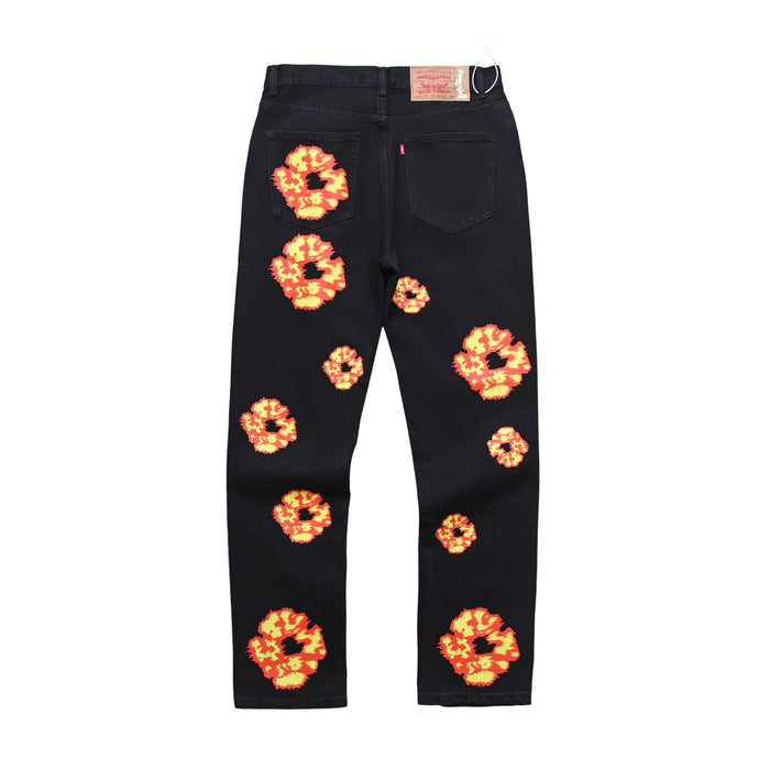 DENIM TEARS FLARE JEANS (BLACK)