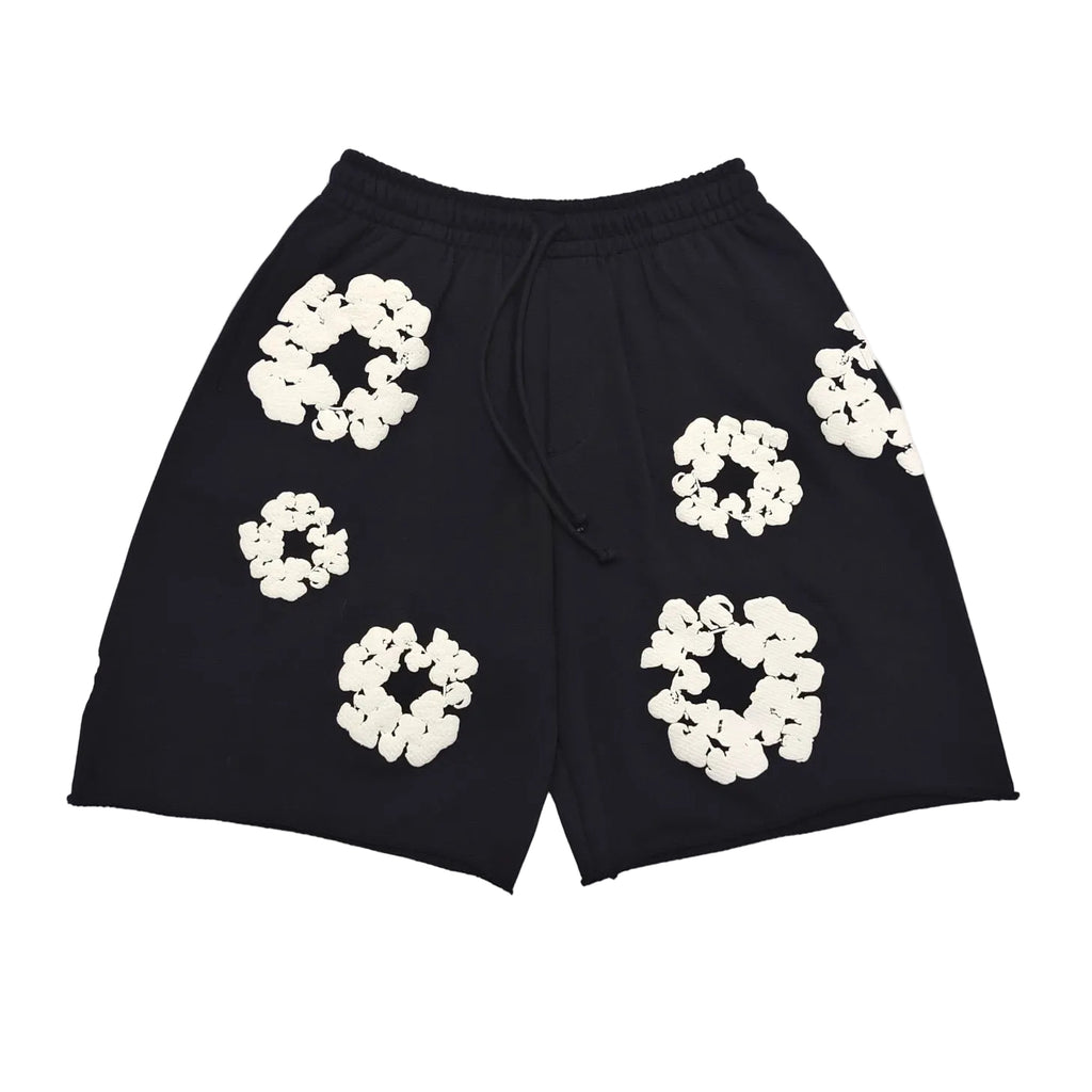 DENIM TEARS COTTOS WREATH SHORTS (Black)