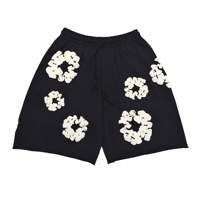 DENIM TEARS COTTOS WREATH SHORTS (Black)