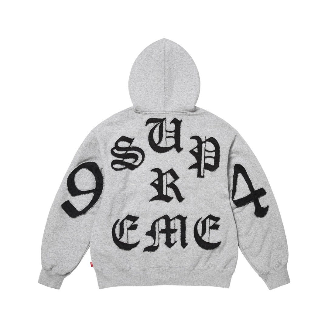 Supreme 26SS “Cut Out” Zip Up Hoodie Grey