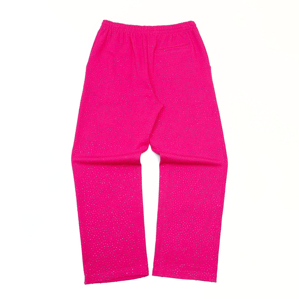 SP5DER RHINESTONES SWEATPANTS PINK
