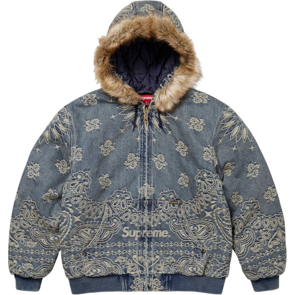 Supreme Bandana Jacquard Denim Hooded Jacket