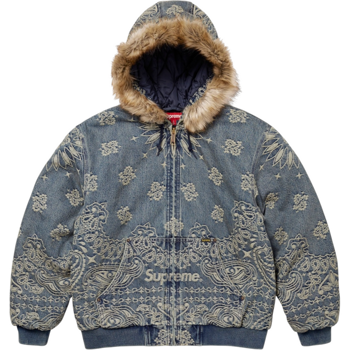 Supreme Bandana Jacquard Denim Hooded Jacket