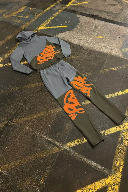 SYNA SLICE TRACKSUIT -GREY/ KHAKI GREEN/ ORANGE